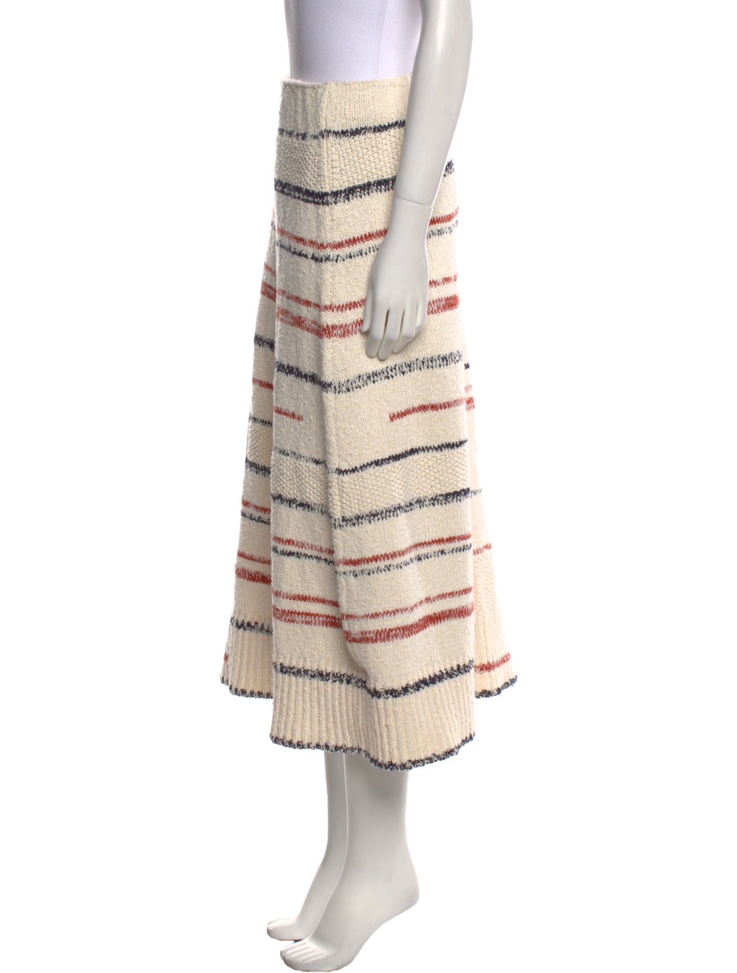 ME+EM Striped Midi Length Skirt